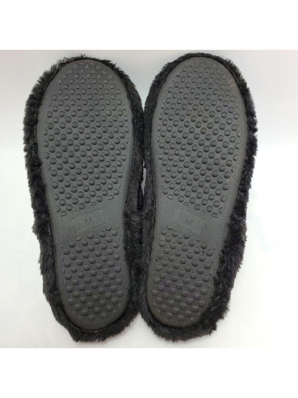 Cozy Fluffy Mule Sling Back Elastic Strap Faux Fur Slippers Black Size Medium - Picture 6 of 12